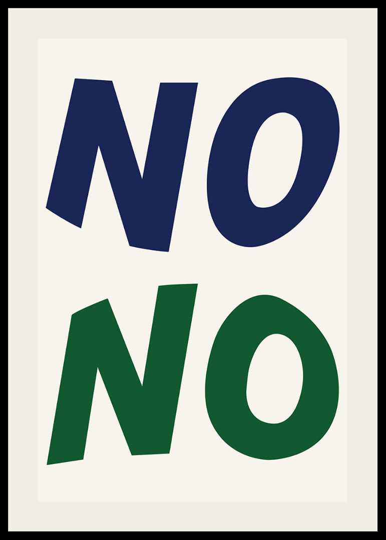 Two powerful 'NO's' in bold colors make a strong statement.-12