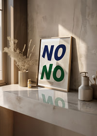 Two powerful 'NO's' in bold colors make a strong statement.-8
