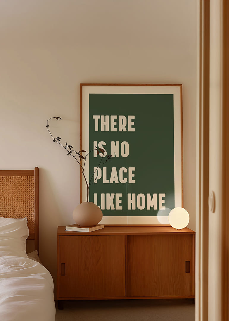 Palavras inspiradoras num cartaz que transmite o aconchego do lar.-12