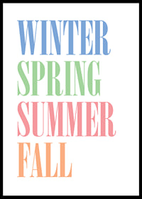 Colorful seasons in stylish typography.-0
