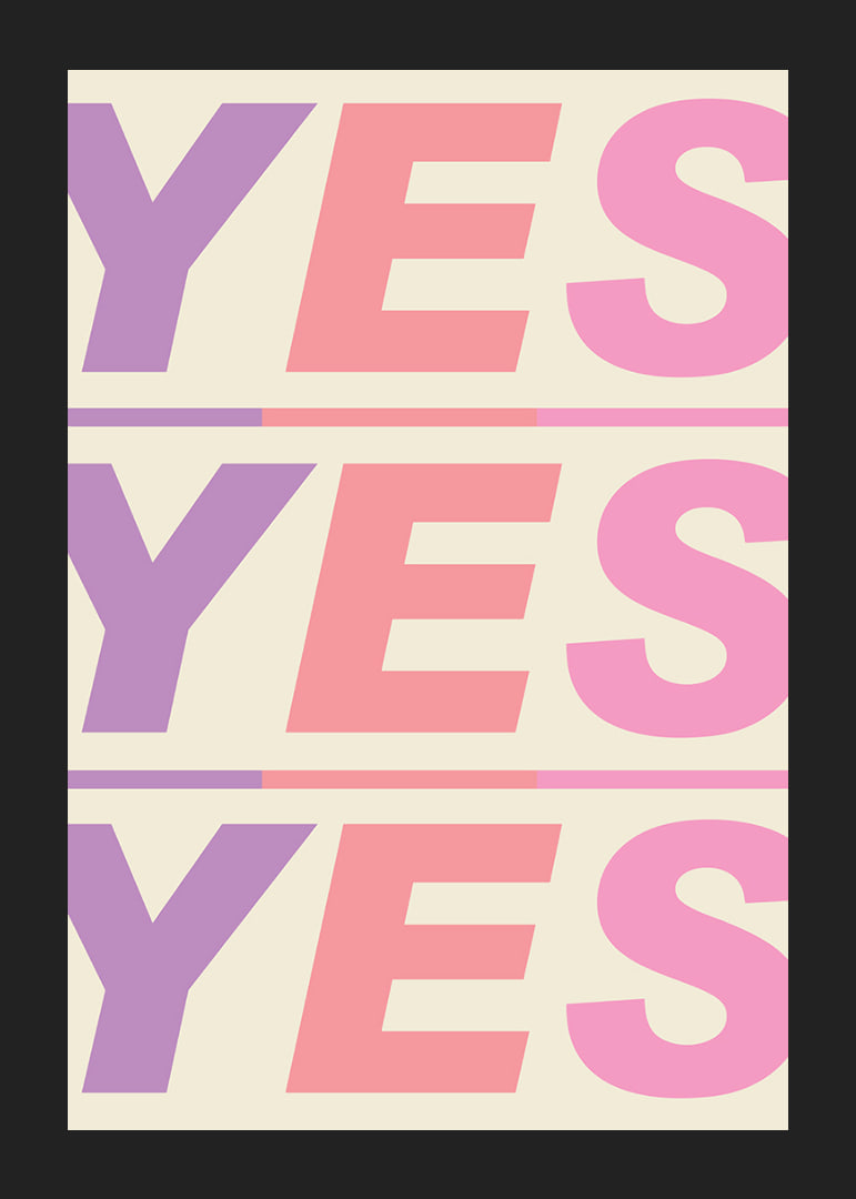A colorful "YES" that spreads joy and positive energy.-12
