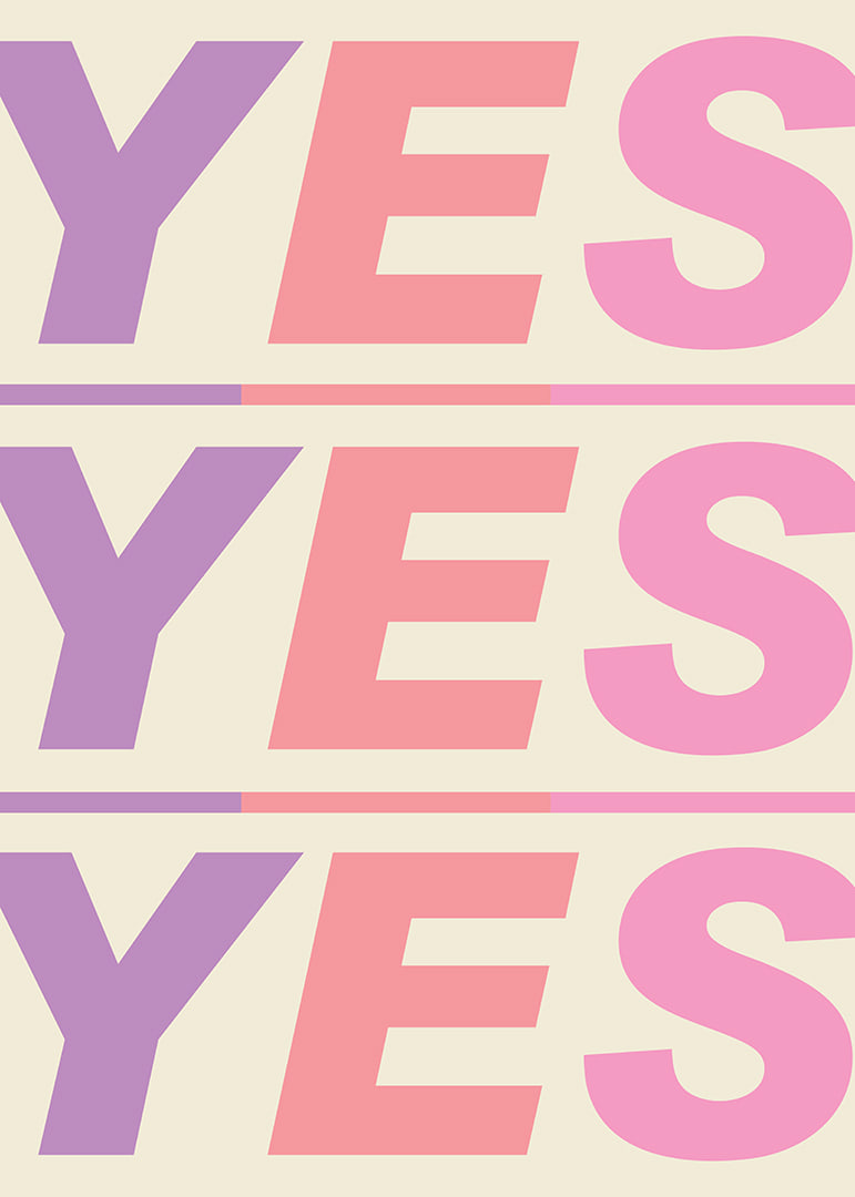 A colorful "YES" that spreads joy and positive energy.-12
