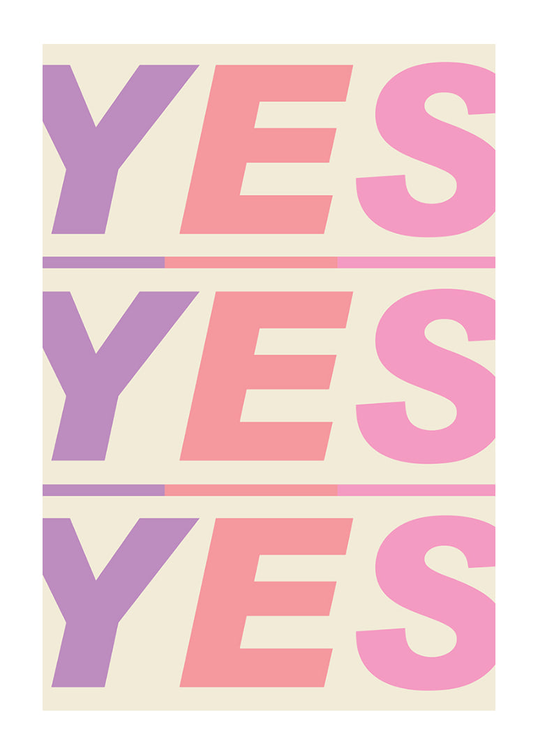 A colorful "YES" that spreads joy and positive energy.-12