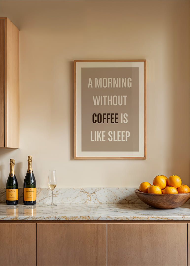 Elegant poster omfamnar kaffets energiska uppvaknande.-12