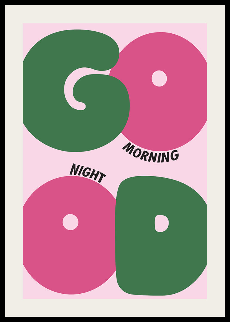 Värviline ja mänguliste kujunditega poster hommikuks ja õhtuks.-12