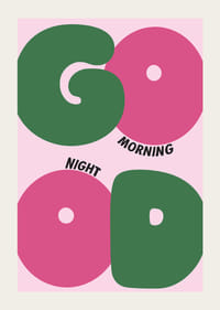 Värviline ja mänguliste kujunditega poster hommikuks ja õhtuks.-3