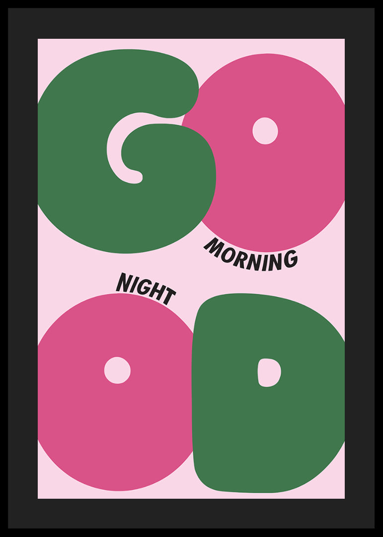 Colorful poster with playful shapes for morning and night.-12