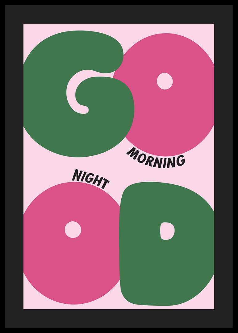 Värviline ja mänguliste kujunditega poster hommikuks ja õhtuks.-12