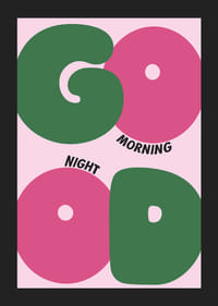 Värviline ja mänguliste kujunditega poster hommikuks ja õhtuks.-5