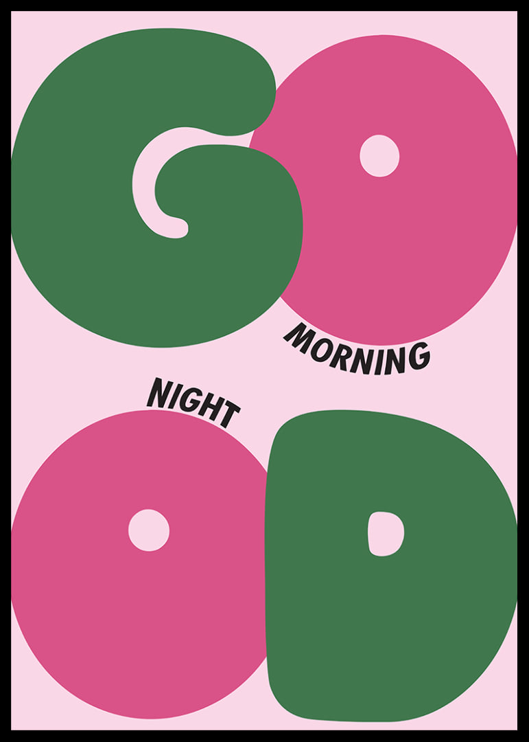 Colorful poster with playful shapes for morning and night.-12