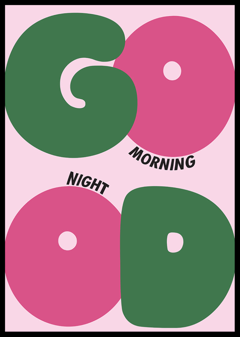 Färgglad poster med lekfulla former för morgon och natt.-12