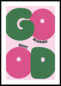 Colorful poster with playful shapes for morning and night.-0