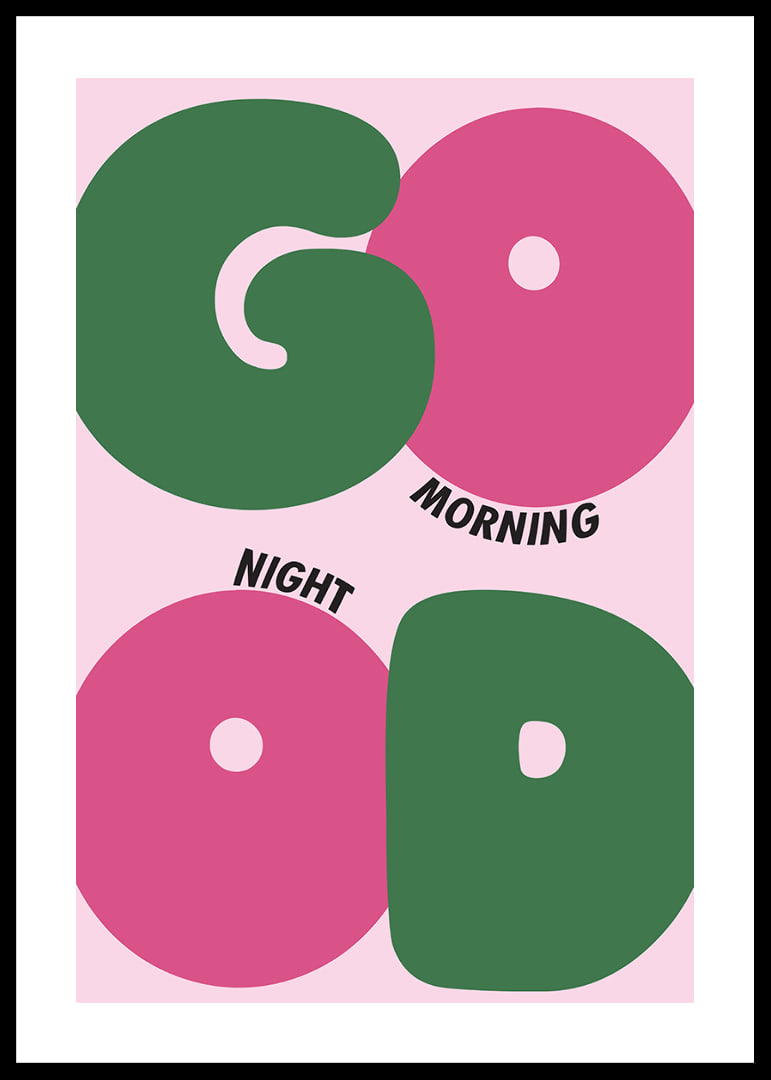 Colorful poster with playful shapes for morning and night.-12