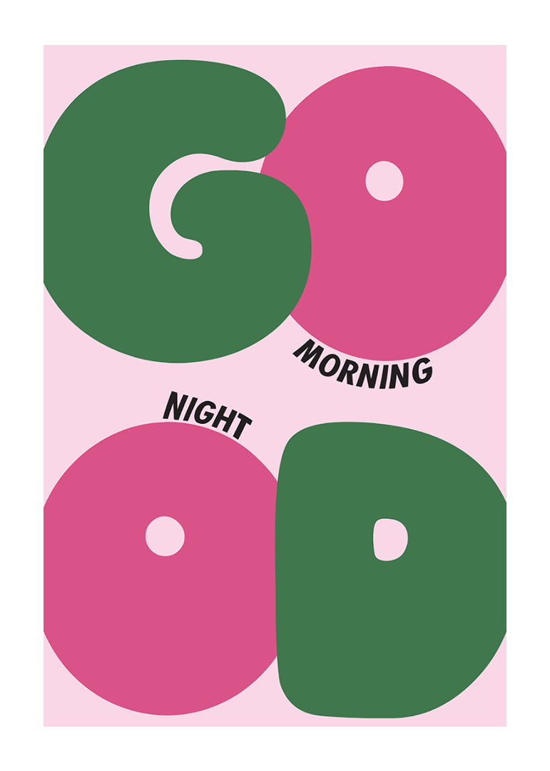 Colorful poster with playful shapes for morning and night.-12