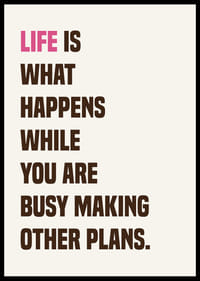 Livets planlöshet fångad i en stark poster.-2