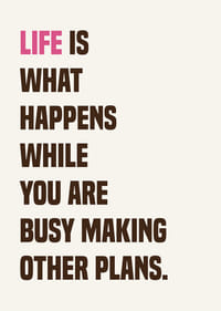 Livets planlöshet fångad i en stark poster.-3