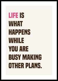 Livets planlöshet fångad i en stark poster.-0