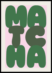 Grön matchakonst på rosa bakgrund utstrålar lugn.-2