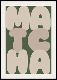 Stylish poster with the word 'MATCHA' in earthy colors.-2