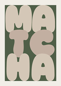 Stylish poster with the word 'MATCHA' in earthy colors.-3