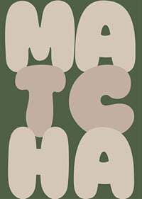 Stylish poster with the word 'MATCHA' in earthy colors.-7