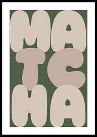 Stylish poster with the word 'MATCHA' in earthy colors.-0