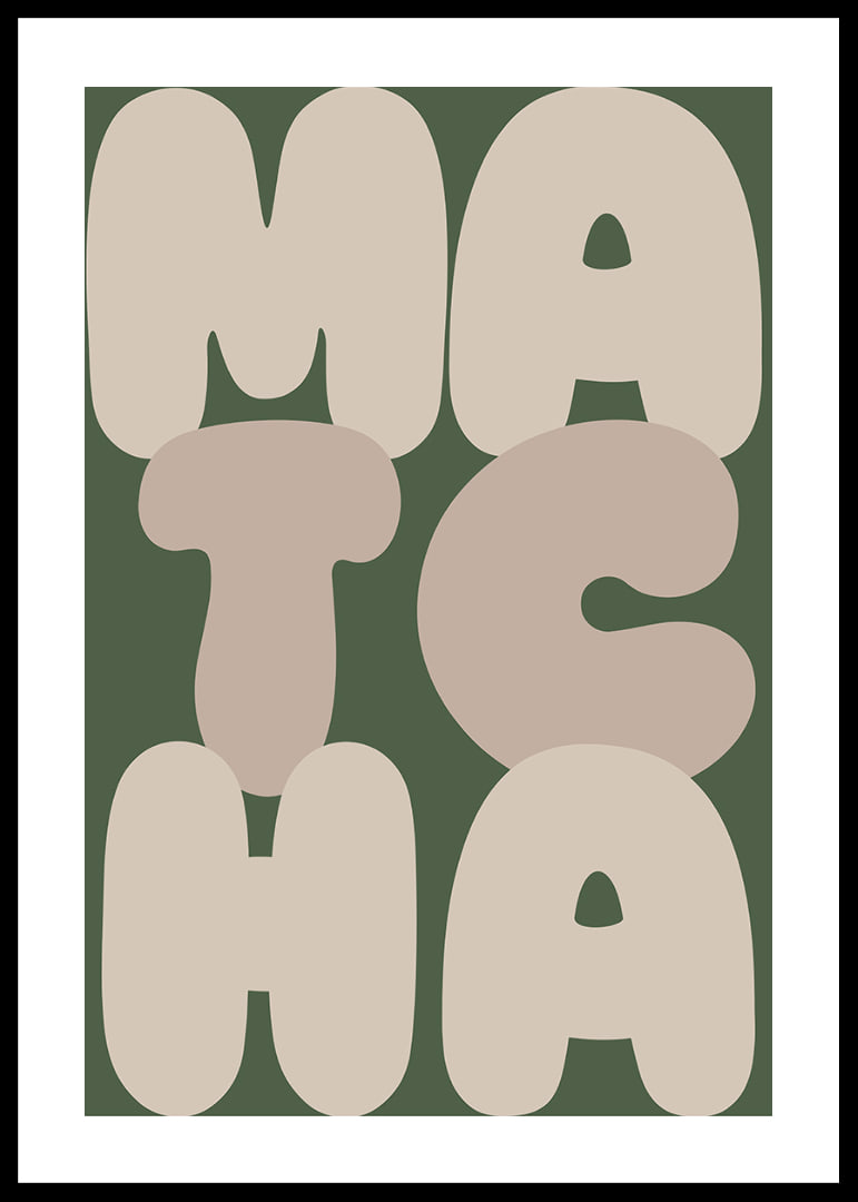 Stylish poster with the word 'MATCHA' in earthy colors.-12