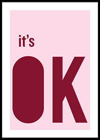 Pink and red poster with a calming message.-0