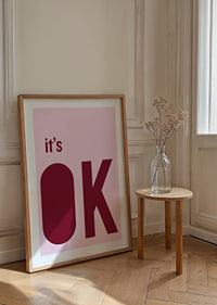 Pink and red poster with a calming message.-8