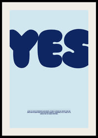 Big blue "YES" on a light blue background gives a positive feeling.-2