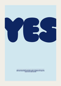 Big blue "YES" on a light blue background gives a positive feeling.-3