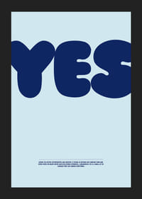 Big blue "YES" on a light blue background gives a positive feeling.-5