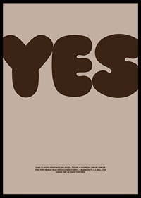 Big "YES" on stylish posters in earthy tones.-6