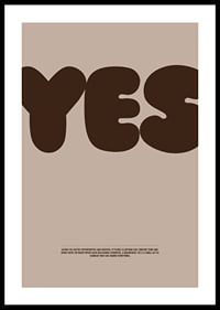 Big "YES" on stylish posters in earthy tones.-0