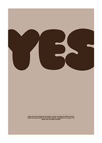 Big "YES" on stylish posters in earthy tones.-1