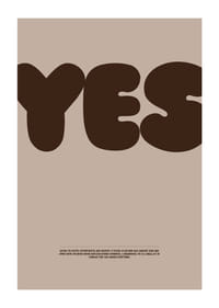 Um grande "SIM" em cartazes elegantes em tons terra.-1