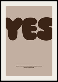Big "YES" on stylish posters in earthy tones.-2