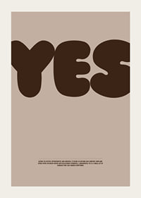Big "YES" on stylish posters in earthy tones.-3