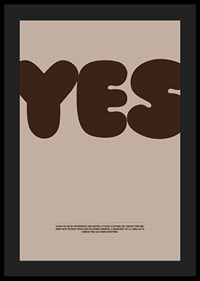 Big "YES" on stylish posters in earthy tones.-4