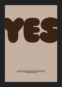 Big "YES" on stylish posters in earthy tones.-5