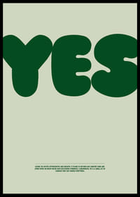 Um "SIM" impactante num tom verde profundo transmite esperança e confiança.-2