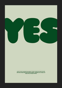 Ein kraftvolles „JA“ in einem tiefen Grünton vermittelt Hoffnung und Zuversicht.-5