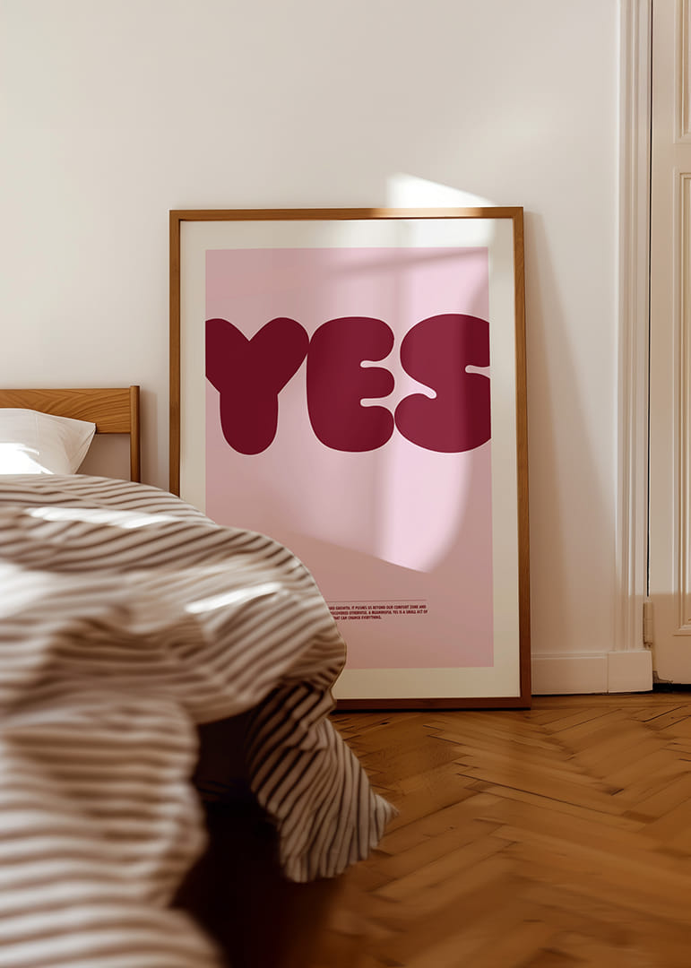 O grande "SIM" no cartaz inspira coragem e abre portas a novas possibilidades.-12