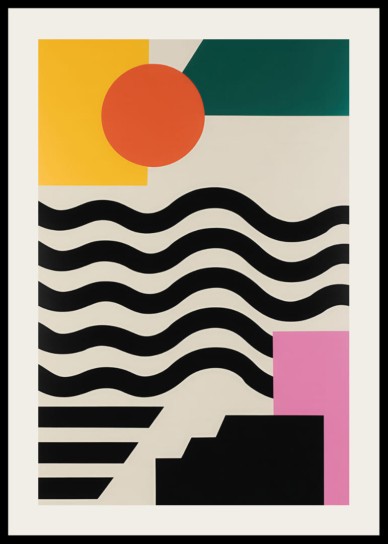 Djärva former och färger skapar ett levande intryck.-12