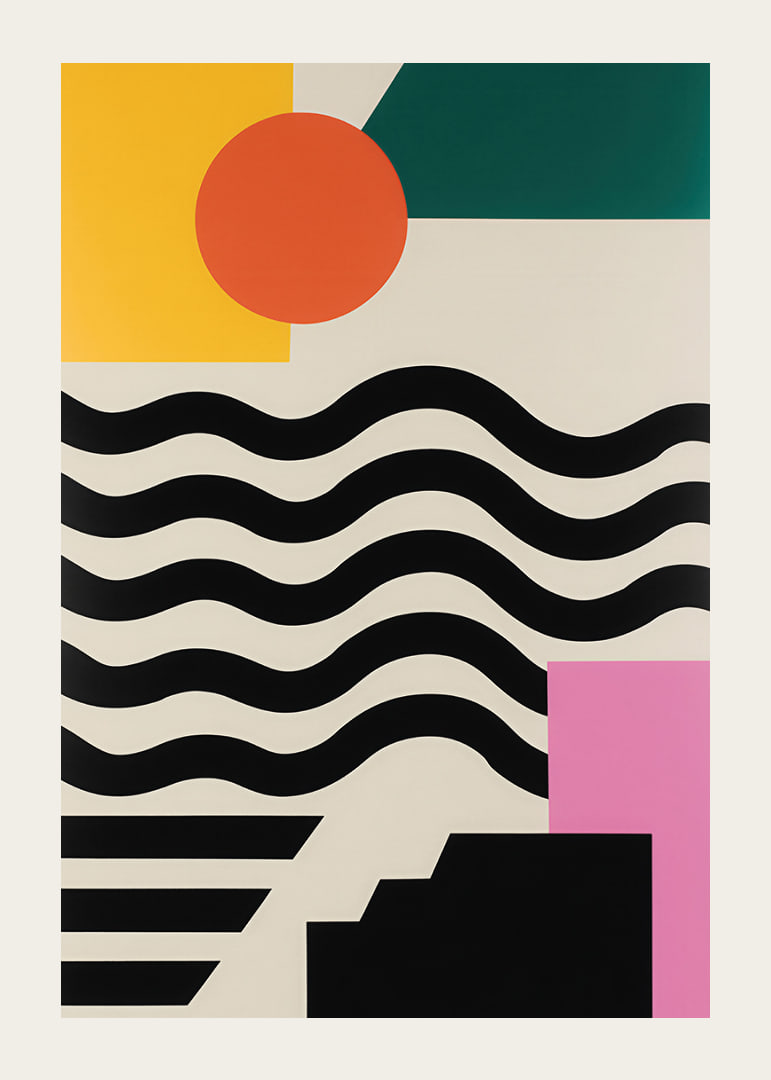 Bold shapes and colors create a vivid impression.-12