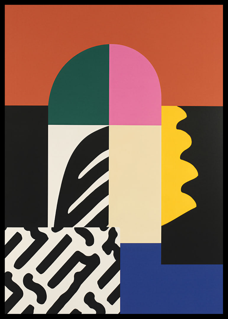 Colorful shapes create a playful and dynamic expression.-12
