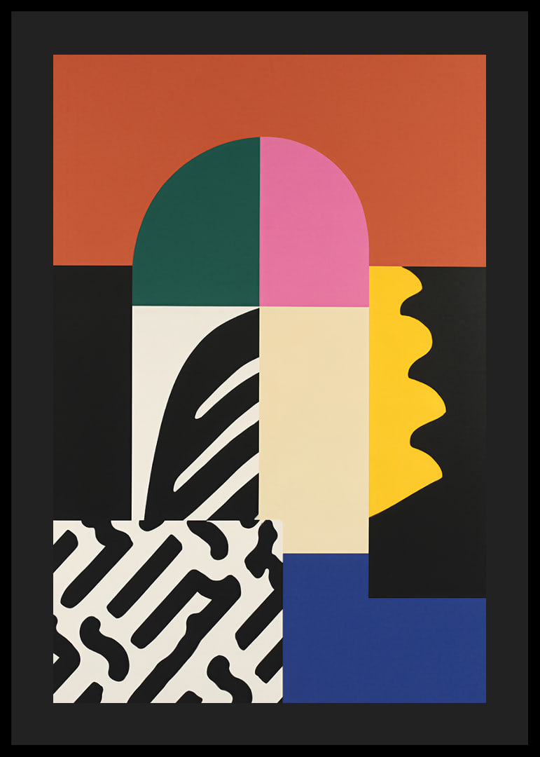 Colorful shapes create a playful and dynamic expression.-12
