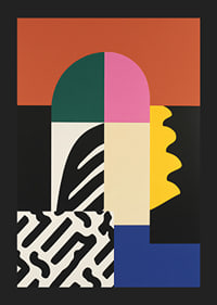 Colorful shapes create a playful and dynamic expression.-5