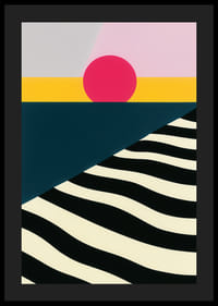 Färgstark och djärv poster med geometriska former och djupa kontraster.-4