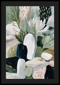 Absztrakt virágok és levelek táncolnak harmóniában.-4